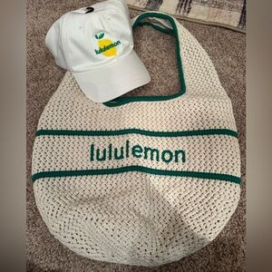 Lululemon Cotton Crochet Shoulder Bag 7L & Lululemon Classic Lemon Ball Cap